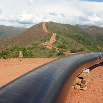 image of long pipeline in rural area